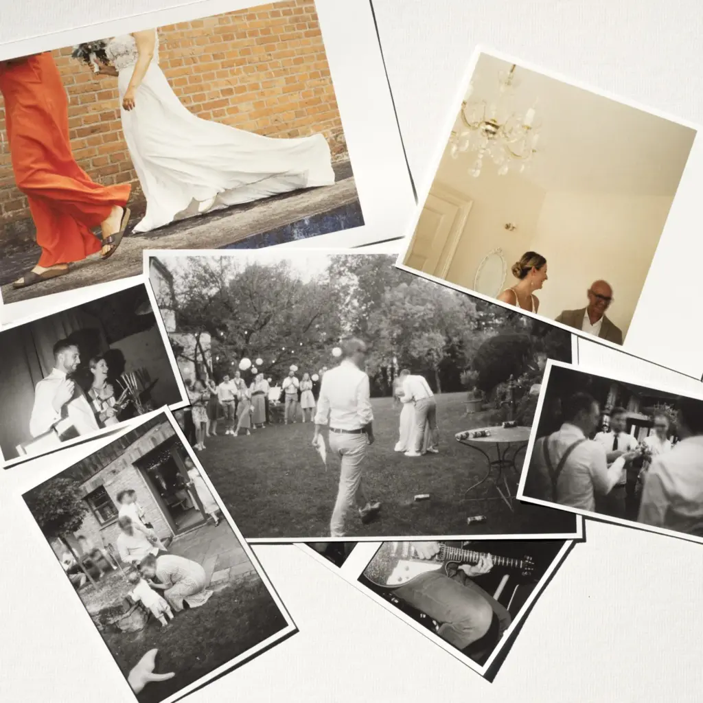 FineArt Prints einer Hochzeitsreportage Heidelberg auf weißem Hintergrund