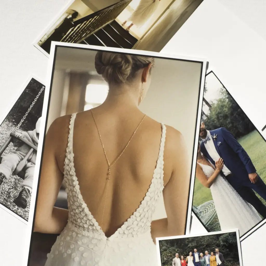 FineArt Prints einer Hochzeitsreportage Heidelberg auf weißem Hintergrund